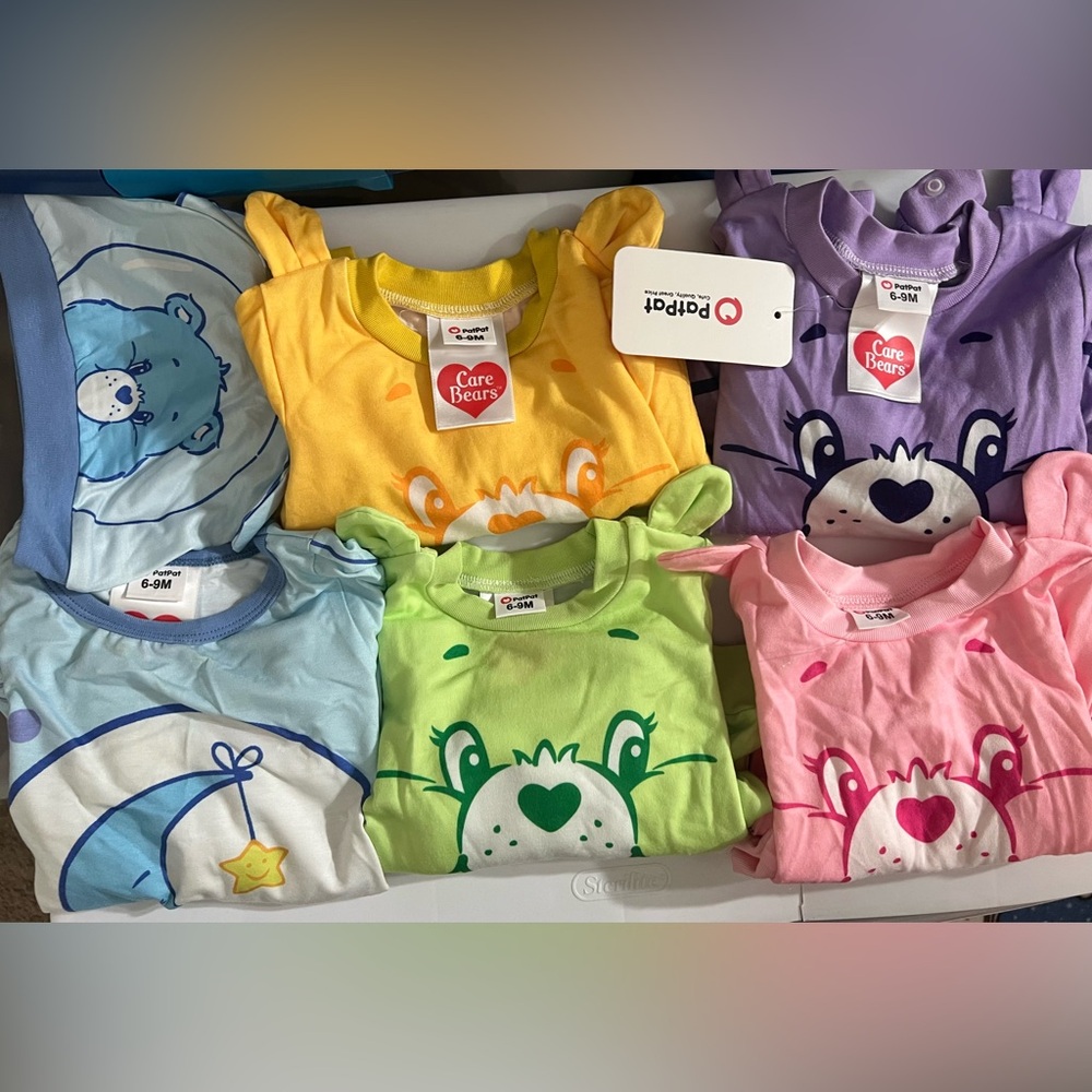 Baby Care Bears Pajamas Lot of 5 size 6-9 Months